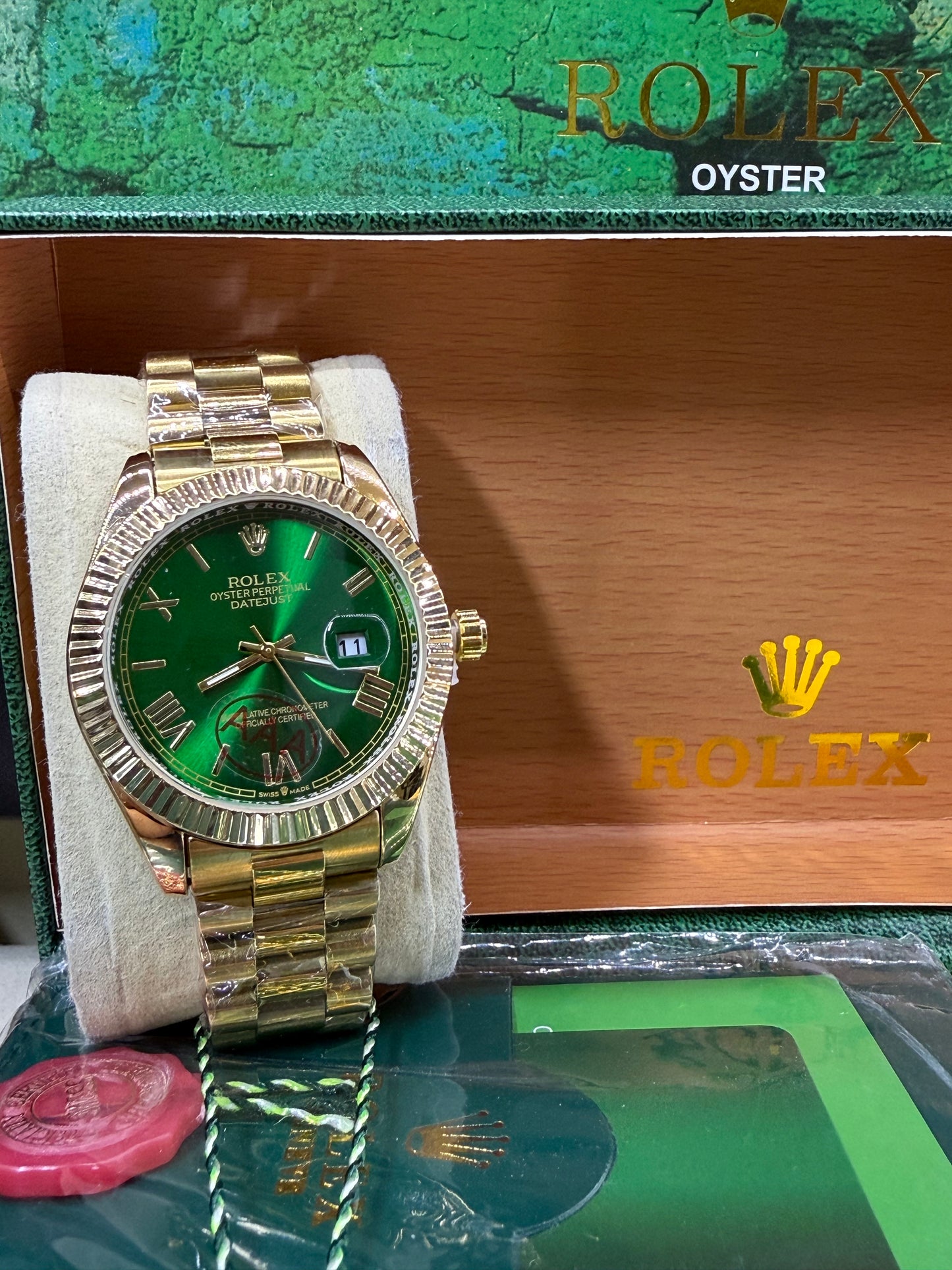 Date just green arabic dial