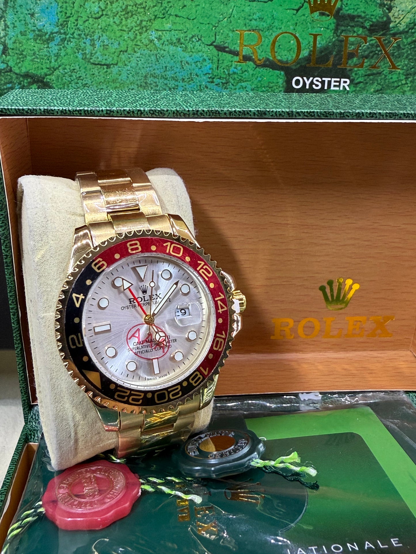 GMT master 40mm red silver