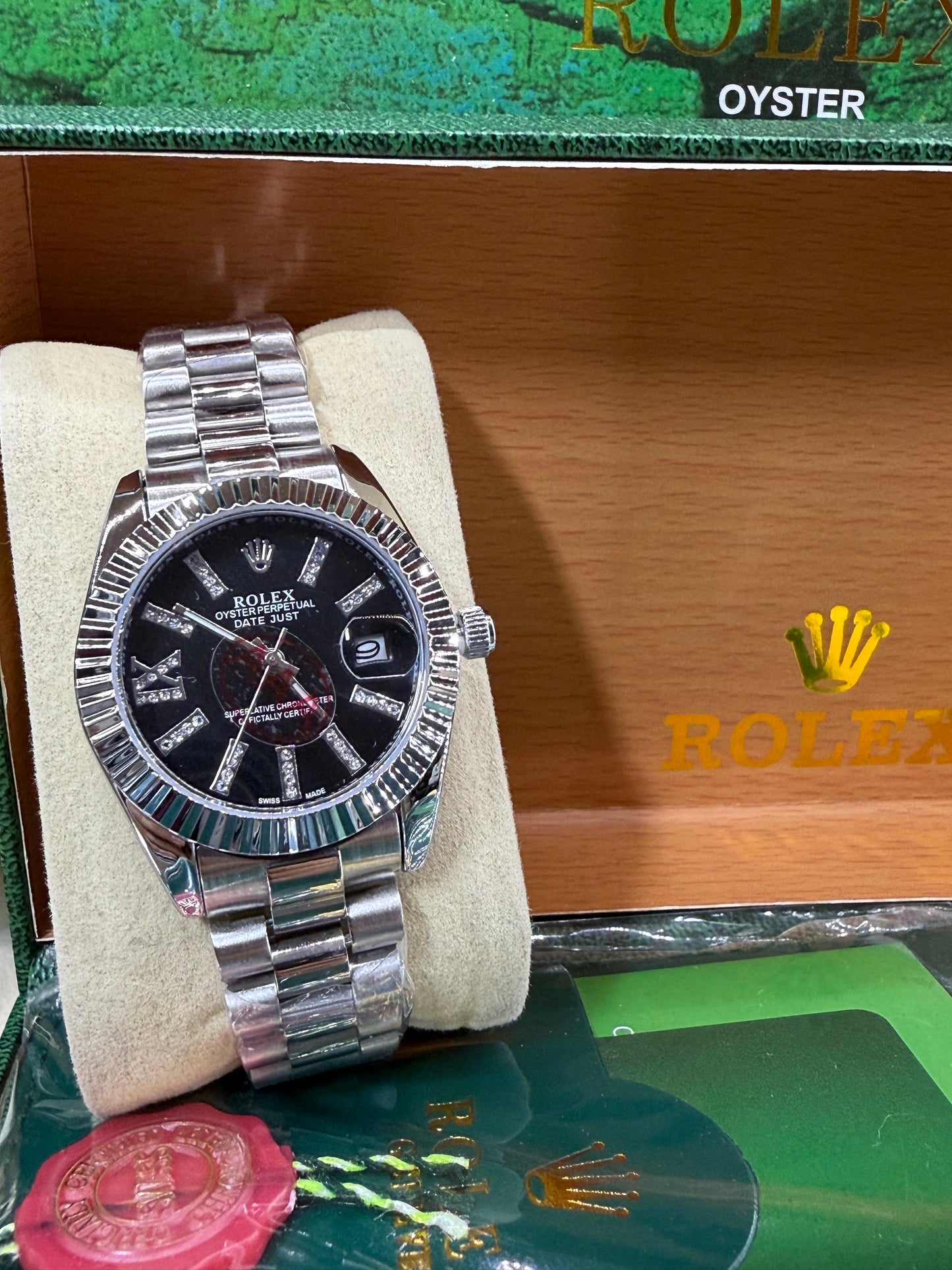 Date just 36mm black dial arabic