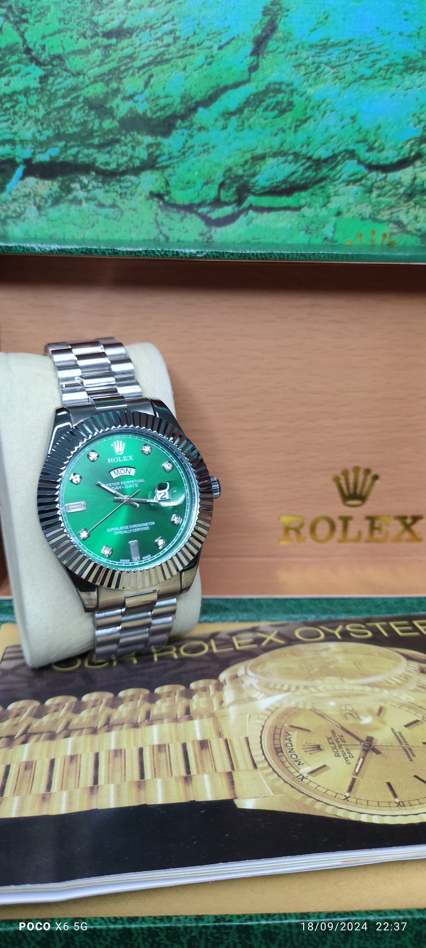 Day date green dial