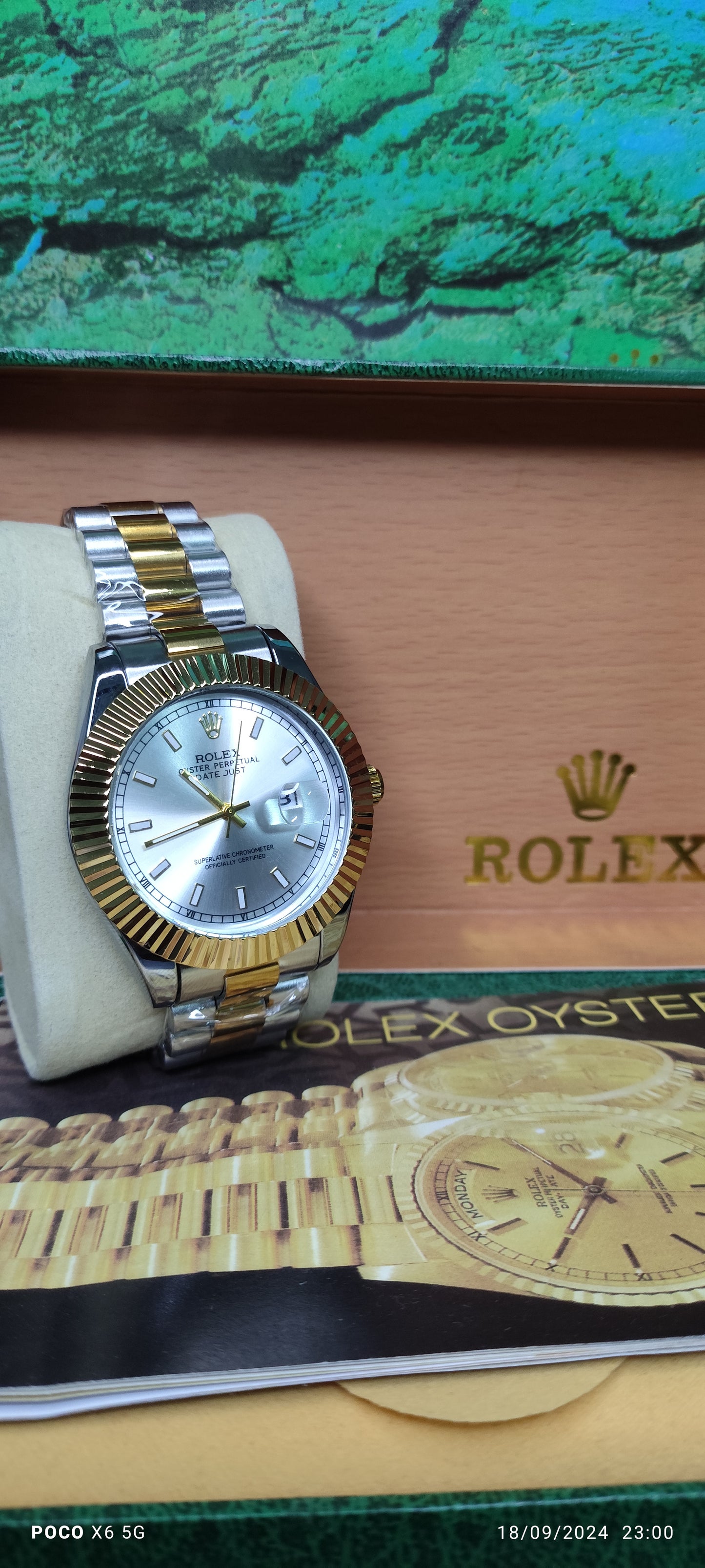 Date just two tone white dial