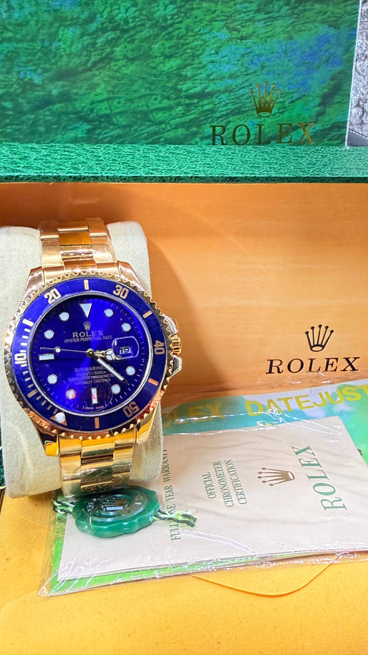 Submariner gold blue dial