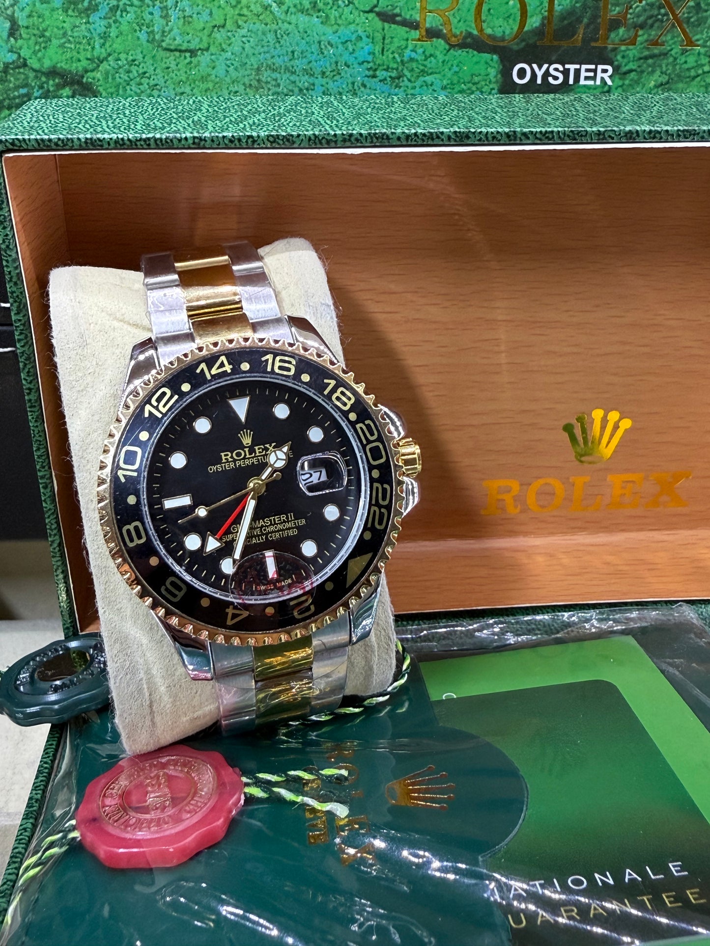 GMT master II 40mm two tone black dial