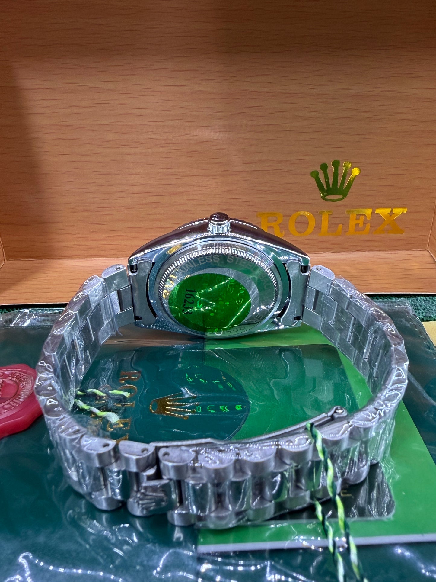 Date just 36mm green arabic dial