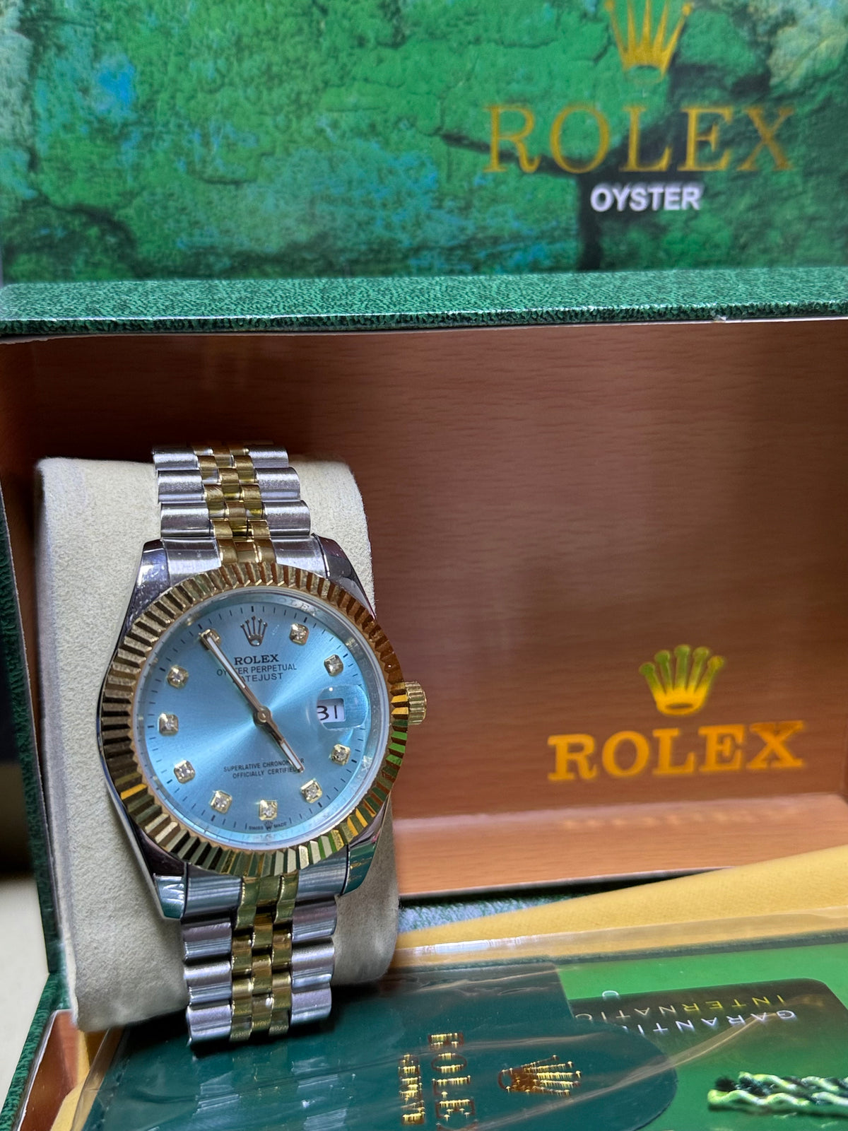 Date just 41mm two tone sky dial